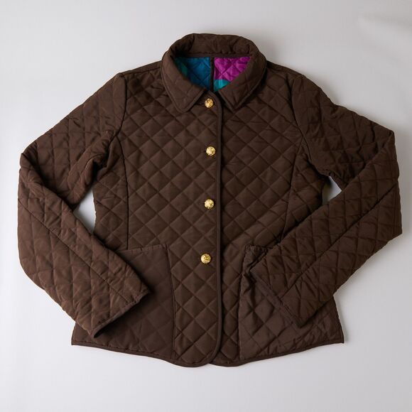 Silkland Women’s M Reversible Quilted Jacket Multicolor Brown Silk Patchwork - Picture 14 of 15